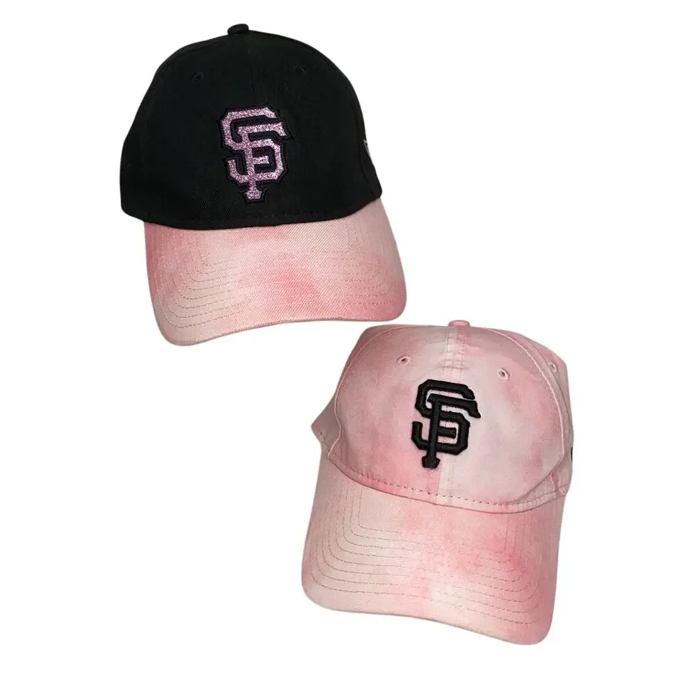New Era SF Giants Mother's Day 39THIRTY Flex Hat Glitter Pink Black Tie Dye Brim